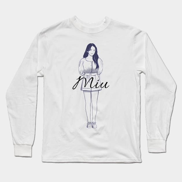 Lineart asian woman Long Sleeve T-Shirt by Toonist